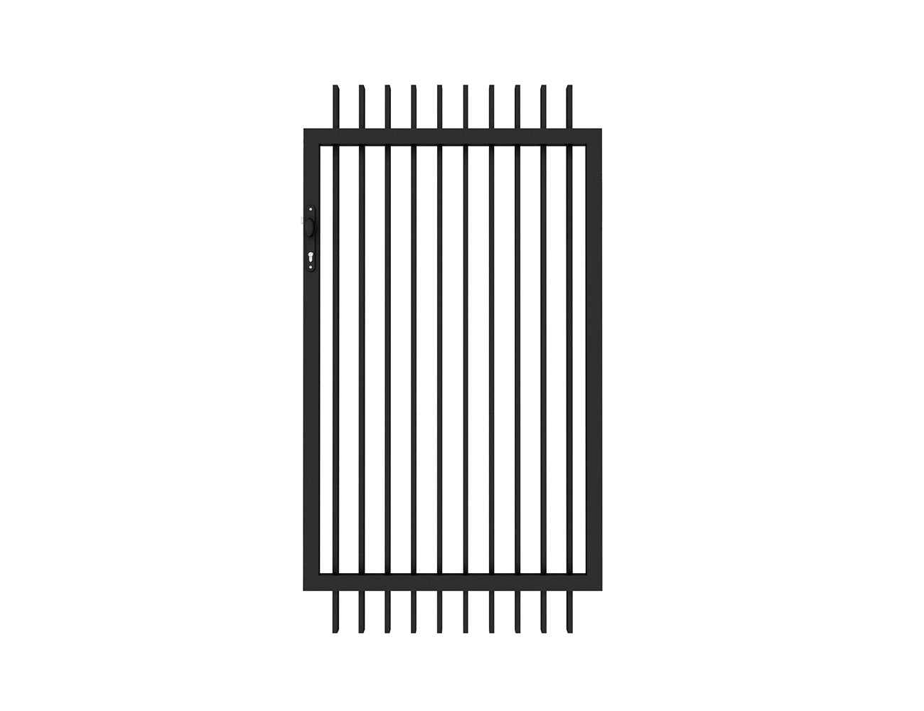 Aluminium Blade Gate, Size: 0.97 x 1.8m, Colour: Black
