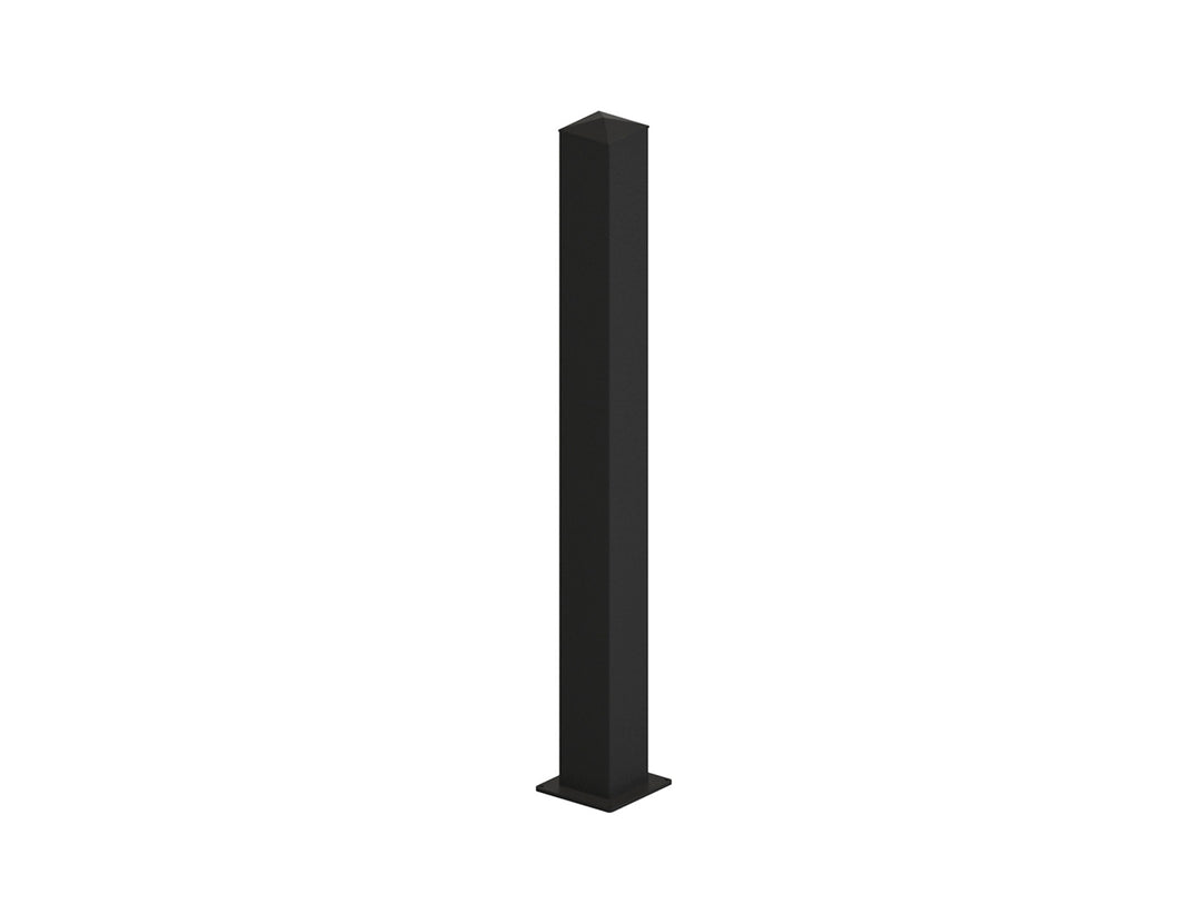 Aluminium Lincoln & Roosevelt Gate Post (With Base Plate), Colour: Black, Size: 1.35m