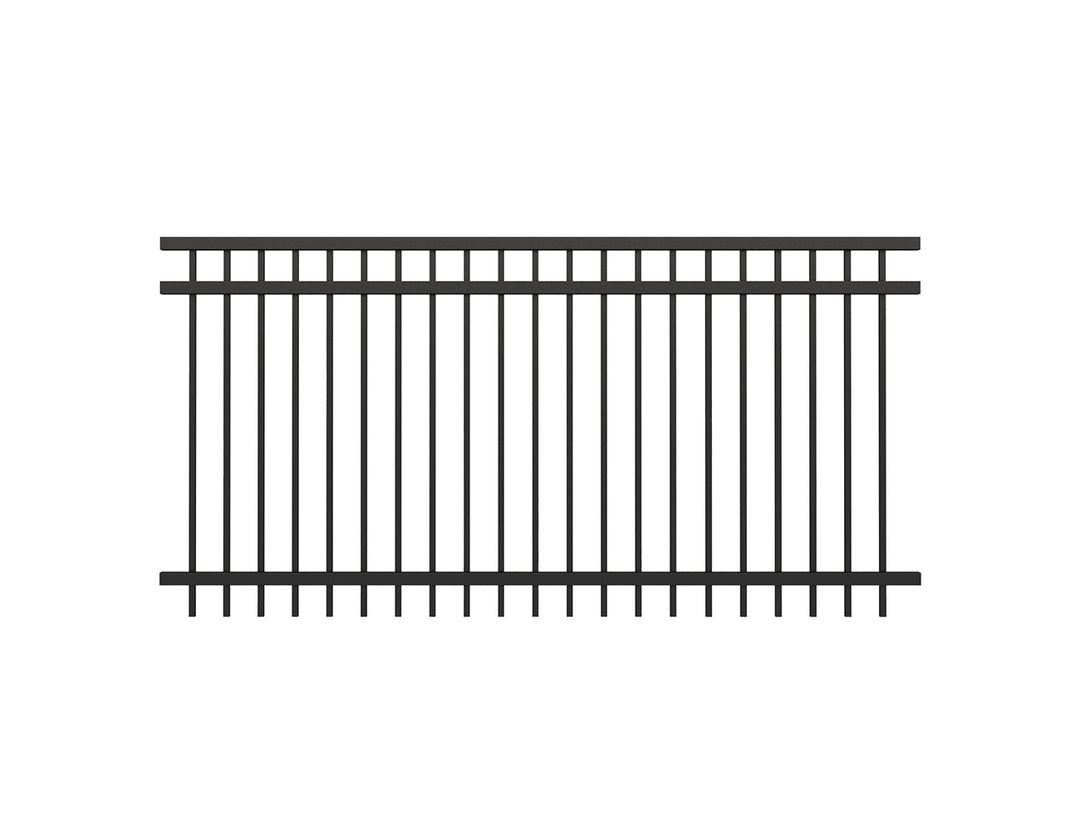Aluminium Pool Fence Panel - Vertical(DIY), Size: 2.4 x 1.2m, Colour: Black