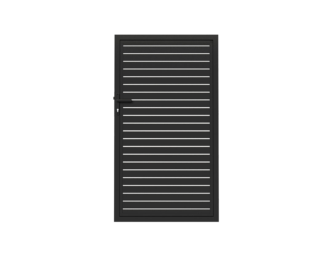 Aluminium Slat Privacy Gate, Size: 1 x 1.8m, Colour: Black