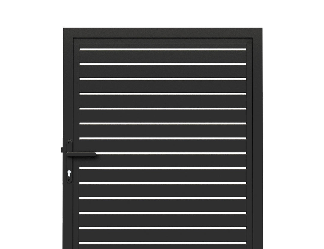 Aluminium Slat Privacy Gate, Size: 1 x 1.8m, Colour: Black