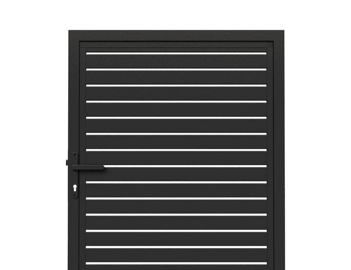 Aluminium Slat Privacy Gate, Size: 1 x 1.8m, Colour: Black