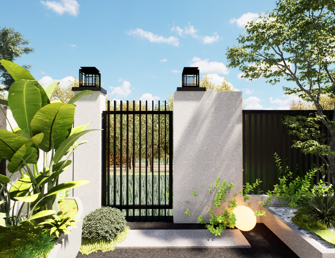 Aluminium Blade Gate, Size: 0.97 x 1.8m, Colour: Black