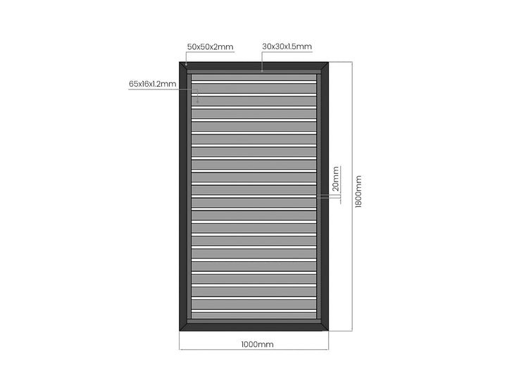 Aluminium Slat Privacy Gate (Panel Only)