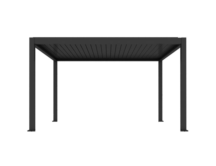 Baltic Motorised Freestanding Louvre Roof Aluminium Pergola, Size: 2.6 x 2.6m, Colour: Black