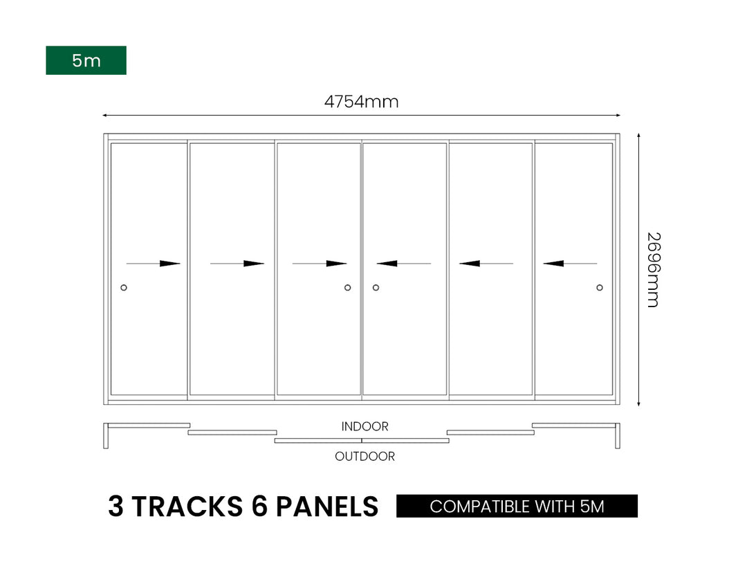 Baltic Wall Mounted Pergola Frameless Glass Sliding Door