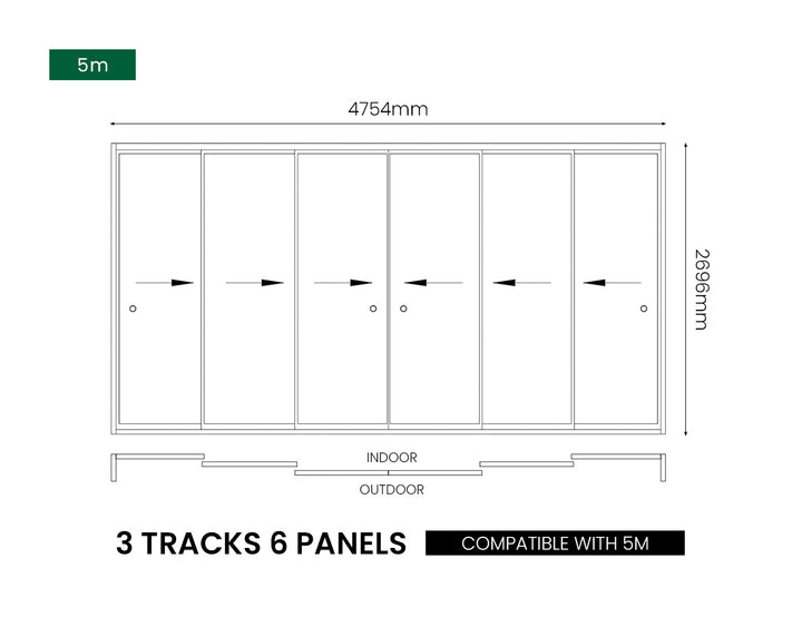 Baltic Wall Mounted Pergola Frameless Glass Sliding Door