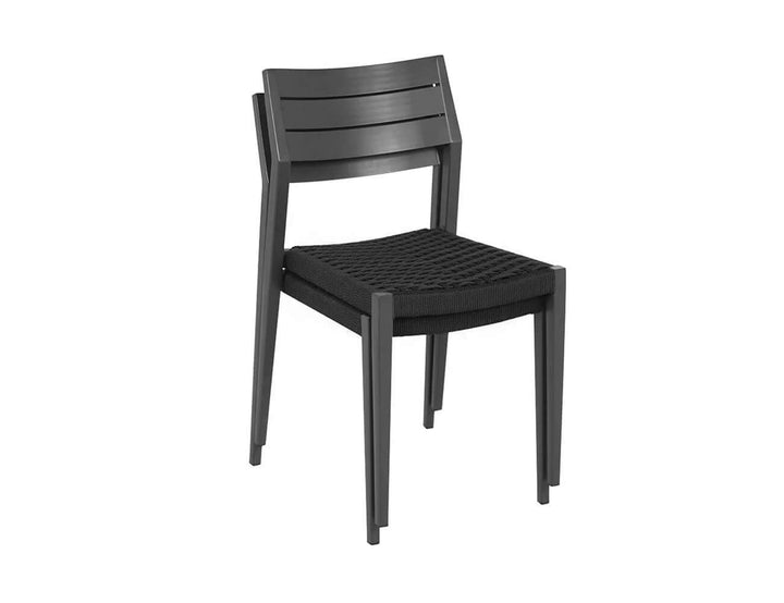 Passerine 2.0 Aluminium and Rope Outdoor Dining Chair, Colour: Dark Grey,