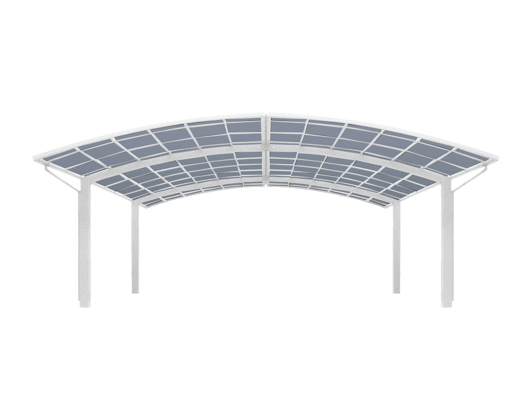 Two Car Double Carport-560x 550 x 316cm, Colour: White / Dark Grey,CS20658-662
