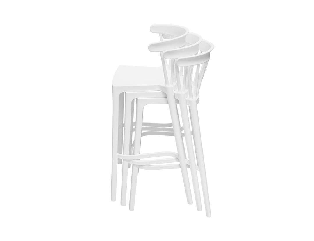 Aria Outdoor Patio Bar Chair, Colour: White,