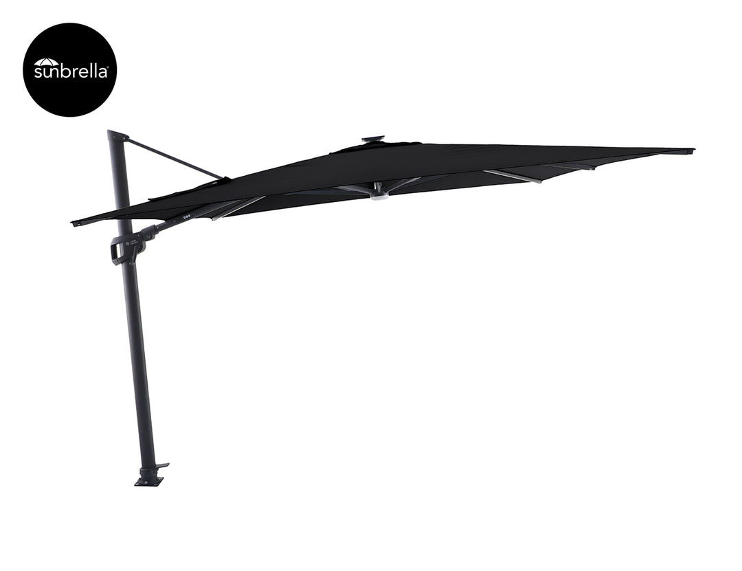 Agave 3m Square Cantilever Umbrella, Colour: Black,