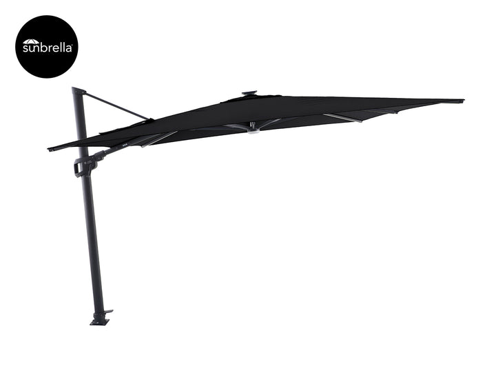 Agave 3m Square Cantilever Umbrella, Colour: Black,