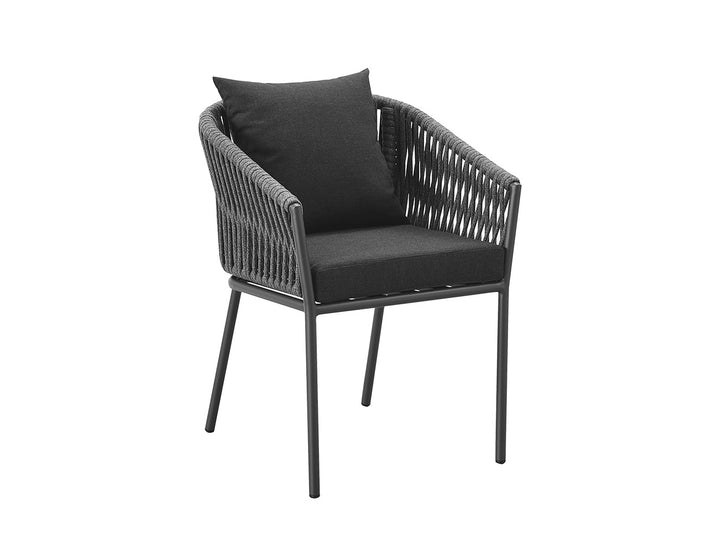 Kereru Aluminium and Rope Outdoor Dining Chair, Colour: Grey,