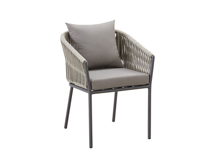 Kereru Aluminium and Rope Outdoor Dining Chair, Colour: Taupe,