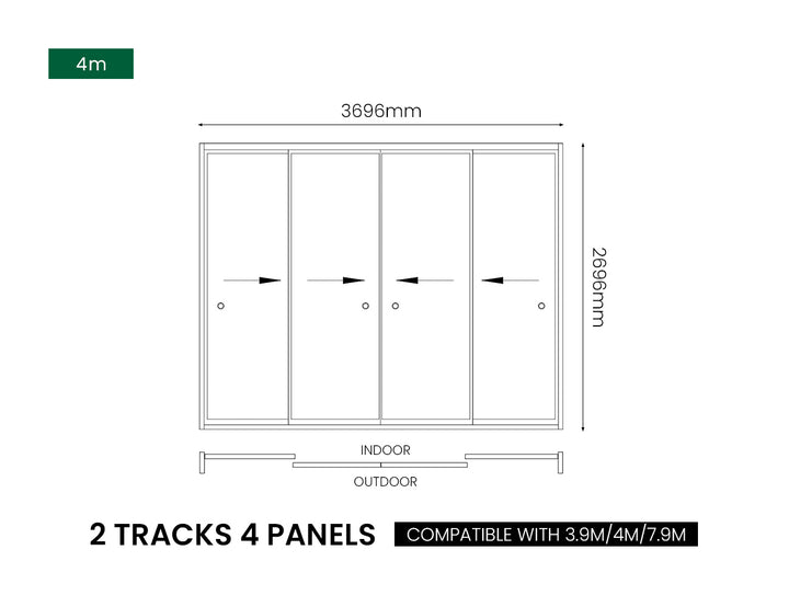 Caribbean Wall Mounted Pergola Frameless Glass Sliding Door