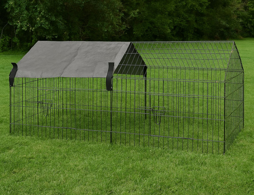 Chicken/rabbit Run Cage With Sun Cover - 185 X 75 X 75cm