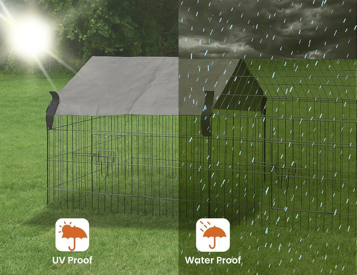 Chicken/rabbit Run Cage With Sun Cover - 185 X 75 X 75cm