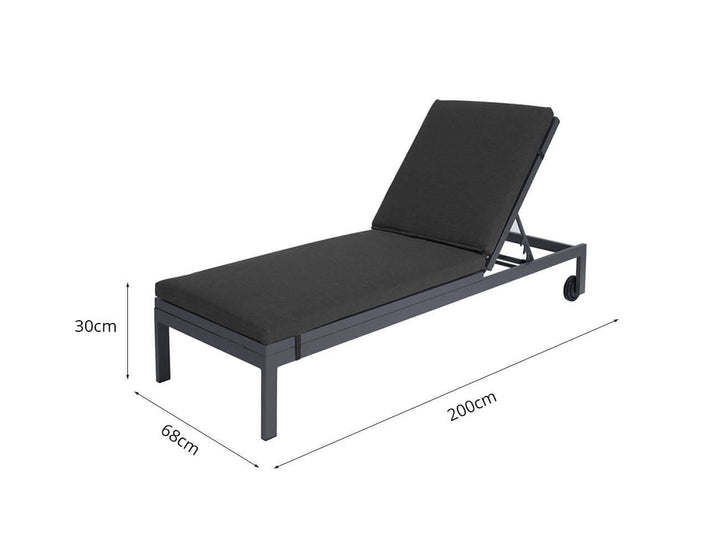 Condor Sunbrella Sun Lounger, Colour: Grey,