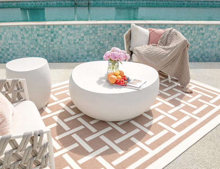 Ikaria Cobble Coffee Table, Colour: Cream White,