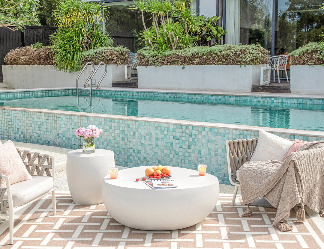 Ikaria Cobble Coffee Table, Colour: Cream White,