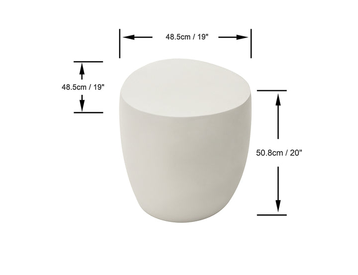 Ikaria Cobble Side Table, Colour: Cream White,