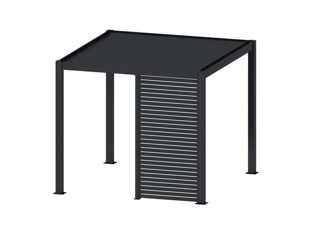 Waihi&Hahei Pergola Slatted Privacy Wall, Size: 1.366m, Colour: Charcoal