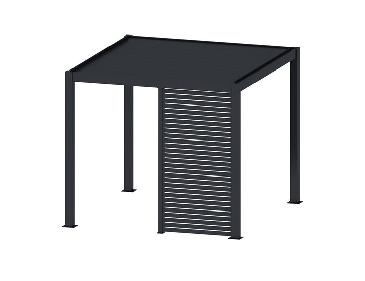 Waihi&Hahei Pergola Slatted Privacy Wall, Size: 1.366m, Colour: Charcoal