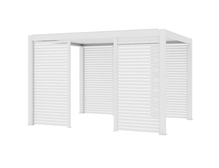 Atlantic & Caribbean Freestanding & Caspian Series Pergola Slatted Privacy Wall, Size: 1.116m, Colour: White