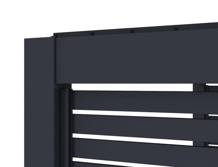 Waihi&Hahei Pergola Slatted Privacy Wall, Size: 1.366m, Colour: Charcoal