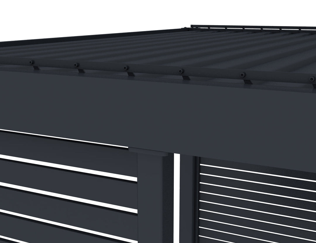 Waihi&Hahei Pergola Slatted Privacy Wall, Size: 1.366m, Colour: Charcoal