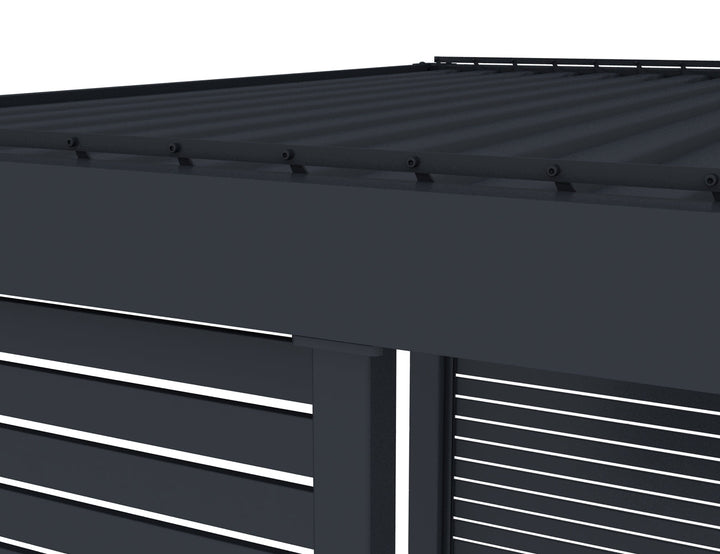 Waihi&Hahei Pergola Slatted Privacy Wall, Size: 1.366m, Colour: Charcoal