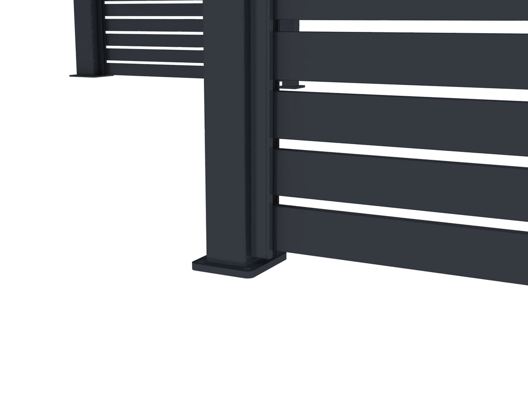 Waihi&Hahei Pergola Slatted Privacy Wall, Size: 1.366m, Colour: Charcoal