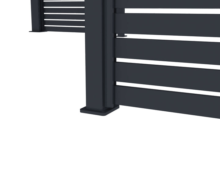 Waihi&Hahei Pergola Slatted Privacy Wall, Size: 1.366m, Colour: Charcoal