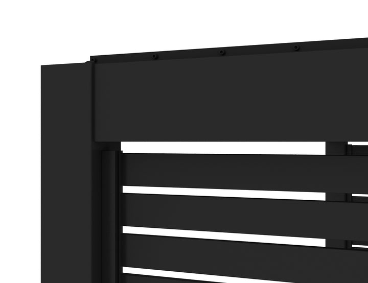 Caribbean Wall Mounted Pergola Slatted Privacy Wall, Size: 1.116m, Colour: Black