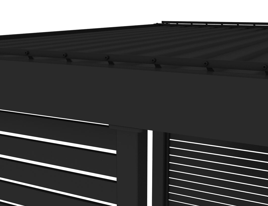 Baltic Wall Mounted Pergola Slatted Privacy Wall, Size: 0.849m, Colour: Black