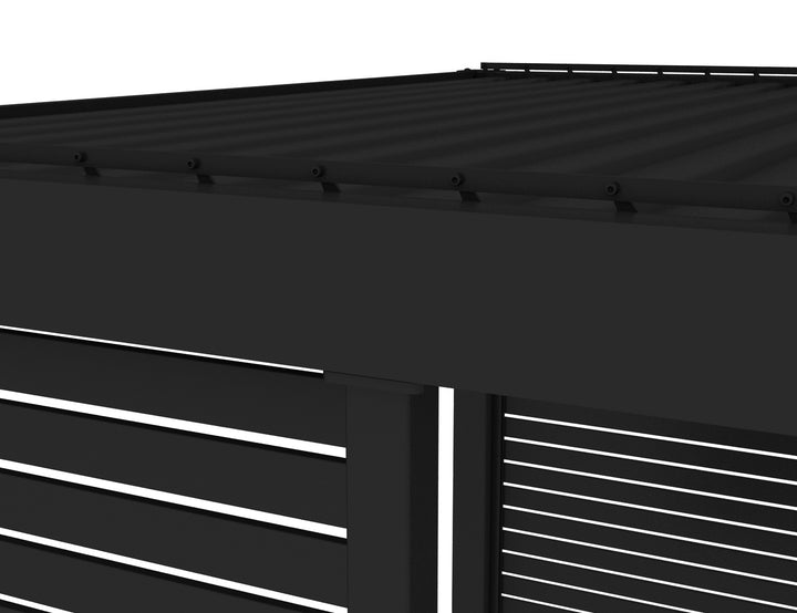 Baltic Wall Mounted Pergola Slatted Privacy Wall, Size: 0.849m, Colour: Black