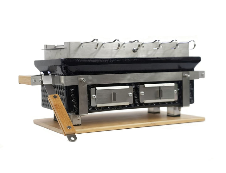 Hibachi Tabletop BBQ Grill With Skewer Rack - Rectangle