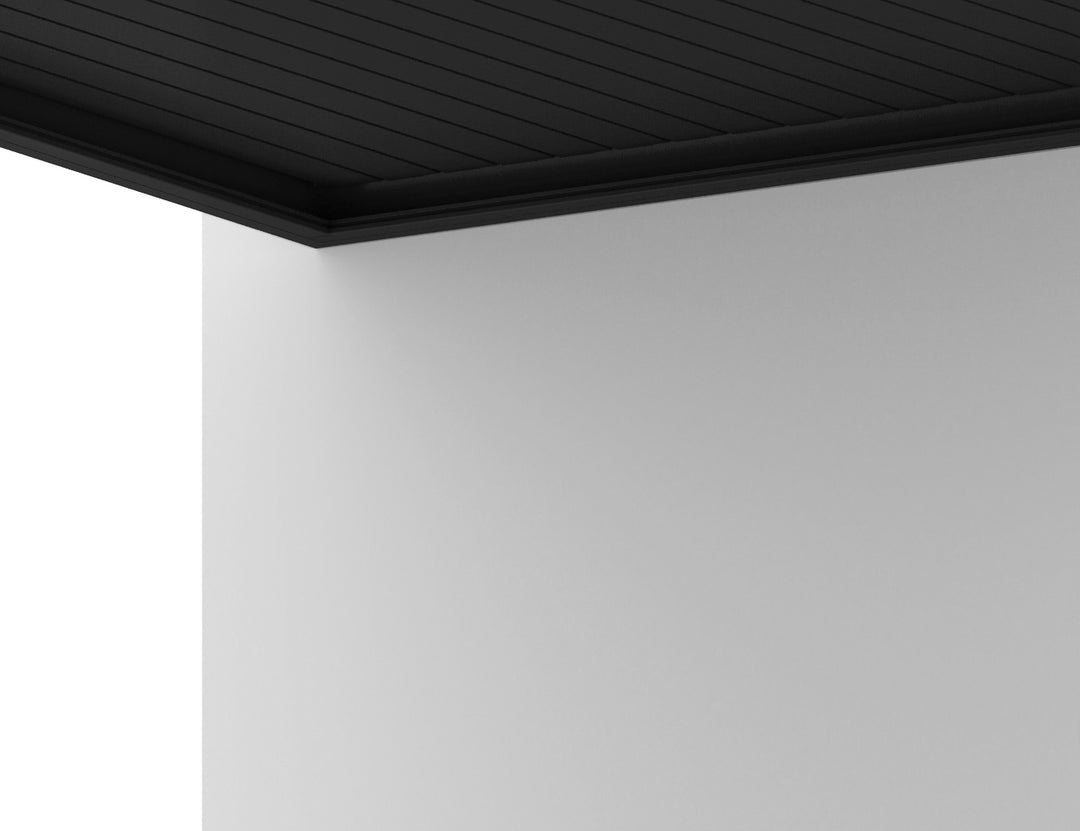 Baltic Motorised Wall Mounted Louvre Roof Aluminium Pergola, Size: 2 x 2m, Colour: Black