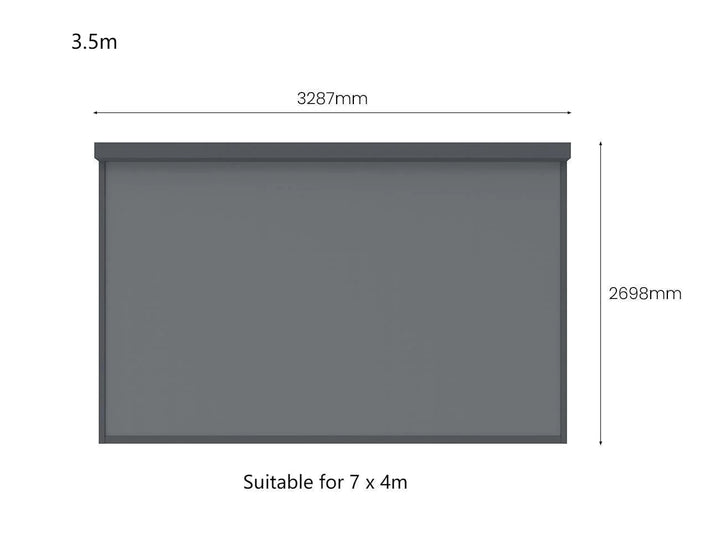 Caribbean Wall Mounted Pergola Retractable Shade Blind 2.0, Size: 2.5m, Colour: Black