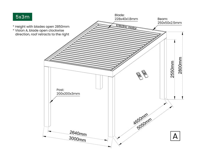 Mediterranean-SKY Motorised Freestanding Retractable Louvre Roof System