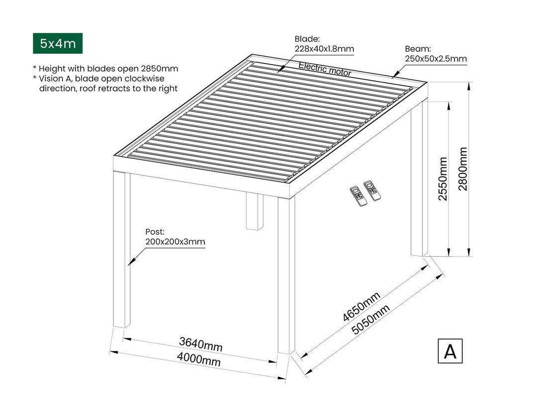 Mediterranean-SKY Motorised Freestanding Retractable Louvre Roof System