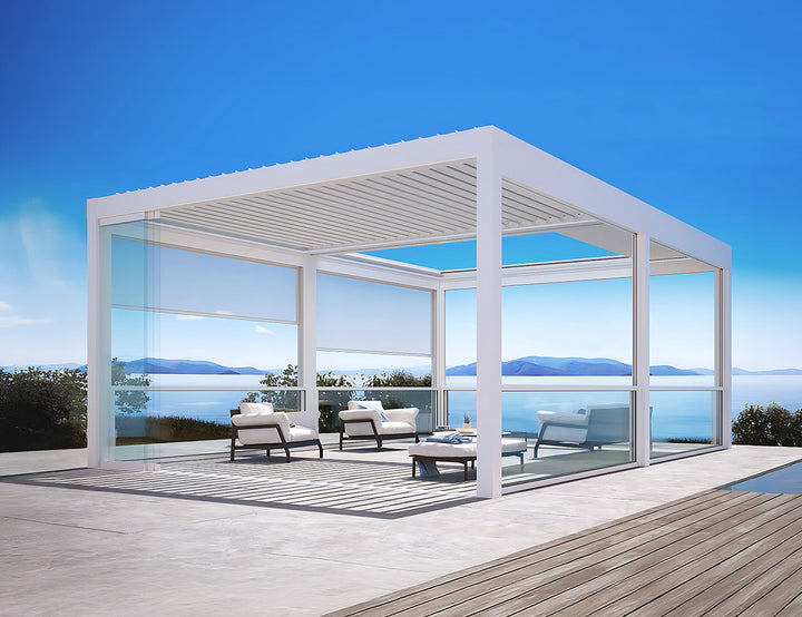 Mediterranean-SKY Motorised Freestanding Retractable Louvre Roof System