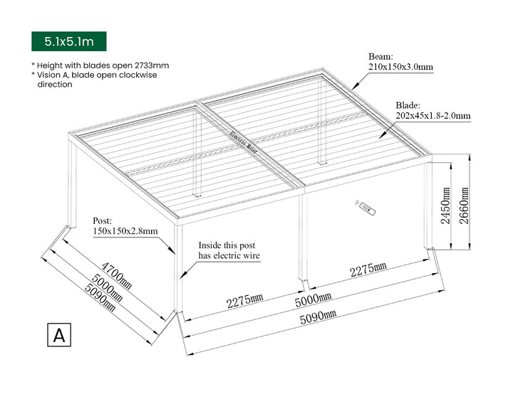 Pacific Motorised Freestanding Louvre Roof