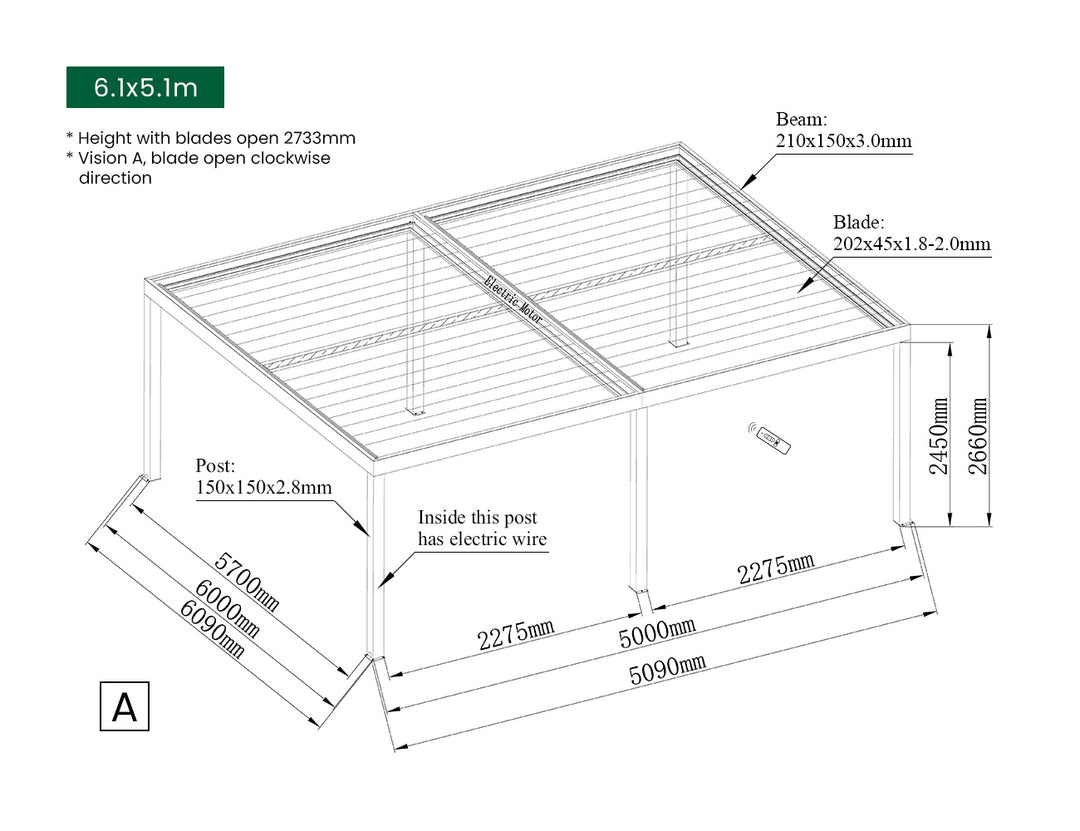 Pacific Motorised Freestanding Louvre Roof