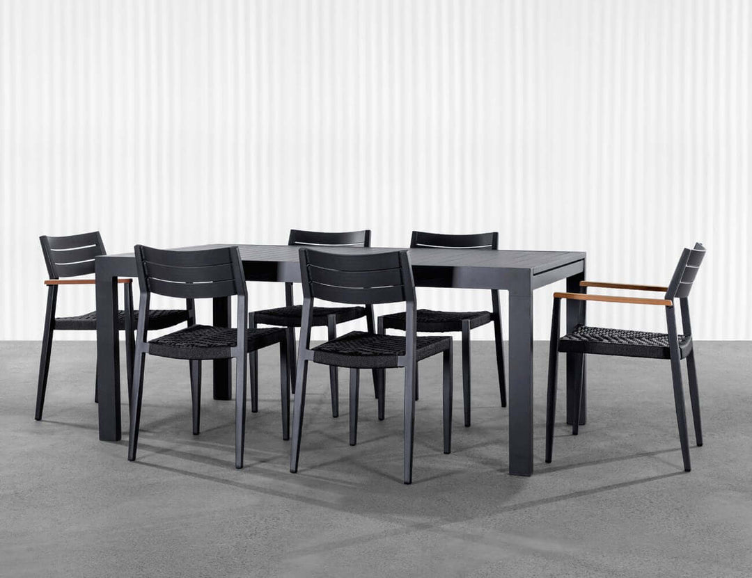Passerine 2.0 Aluminium and Rope Outdoor Dining Chair, Colour: Dark Grey,
