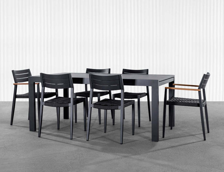 Passerine 2.0 Aluminium and Rope Outdoor Dining Chair, Colour: Dark Grey,
