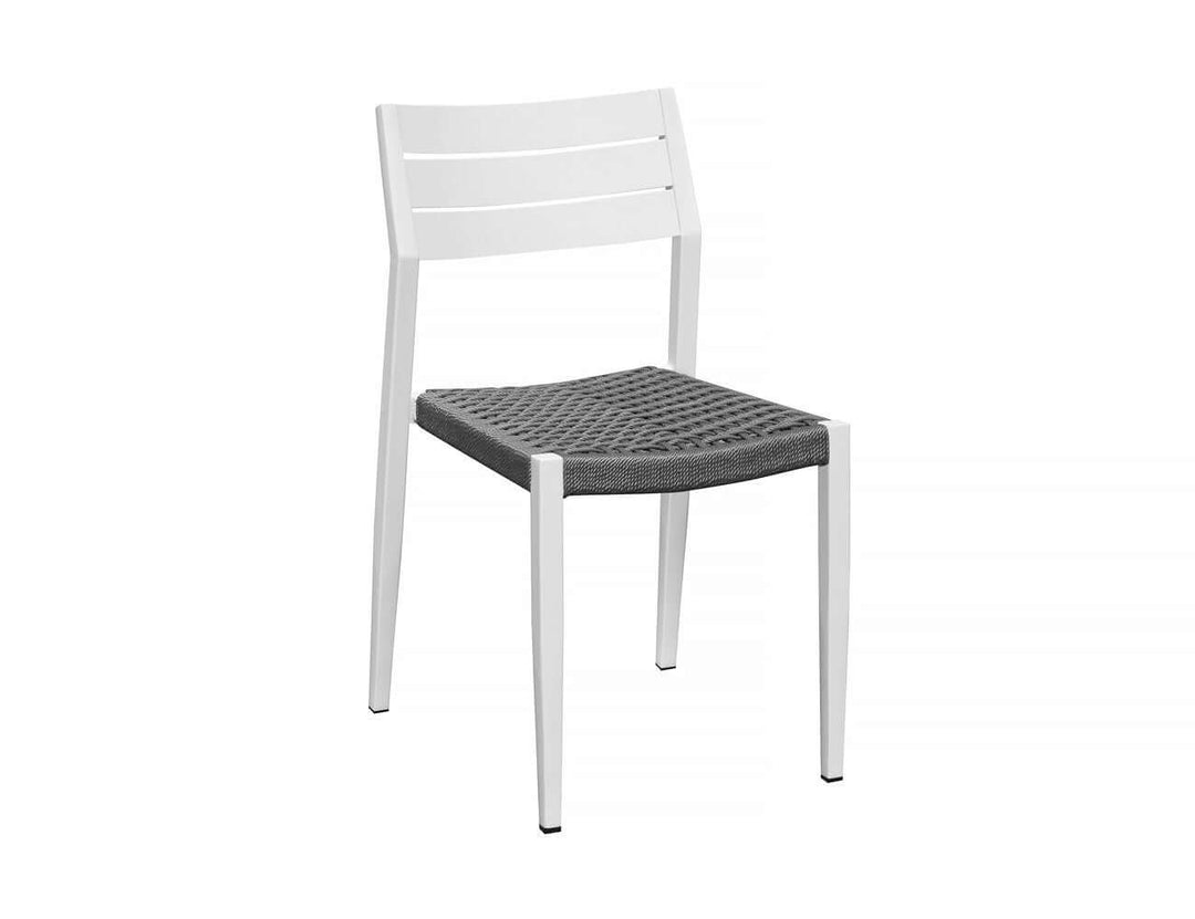 Passerine 2.0 Aluminium and Rope Outdoor Dining Chair, Colour: White,