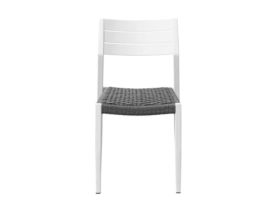 Passerine 2.0 Aluminium and Rope Outdoor Dining Chair, Colour: White,