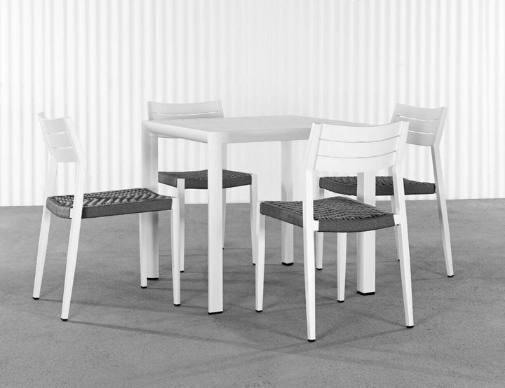 Passerine 2.0 Aluminium and Rope Outdoor Dining Chair, Colour: White,