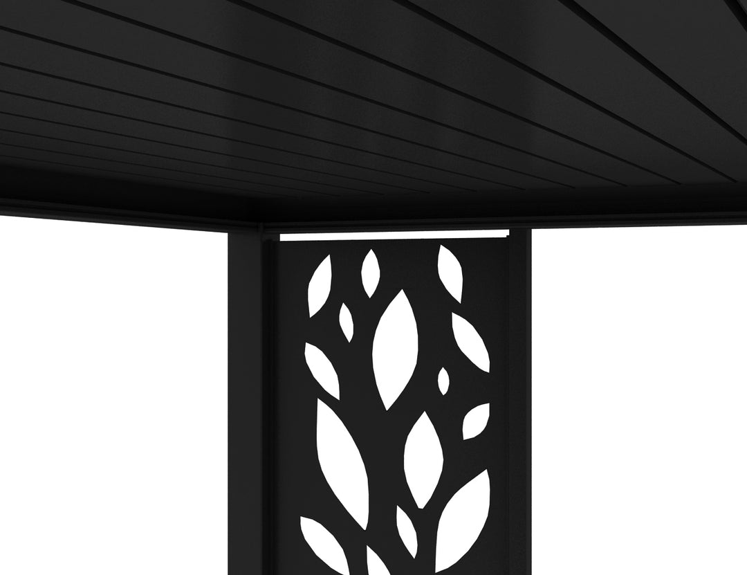 Baltic Freestanding Pergola Patterned Privacy Panel, Size: 0.740m, Colour: Black